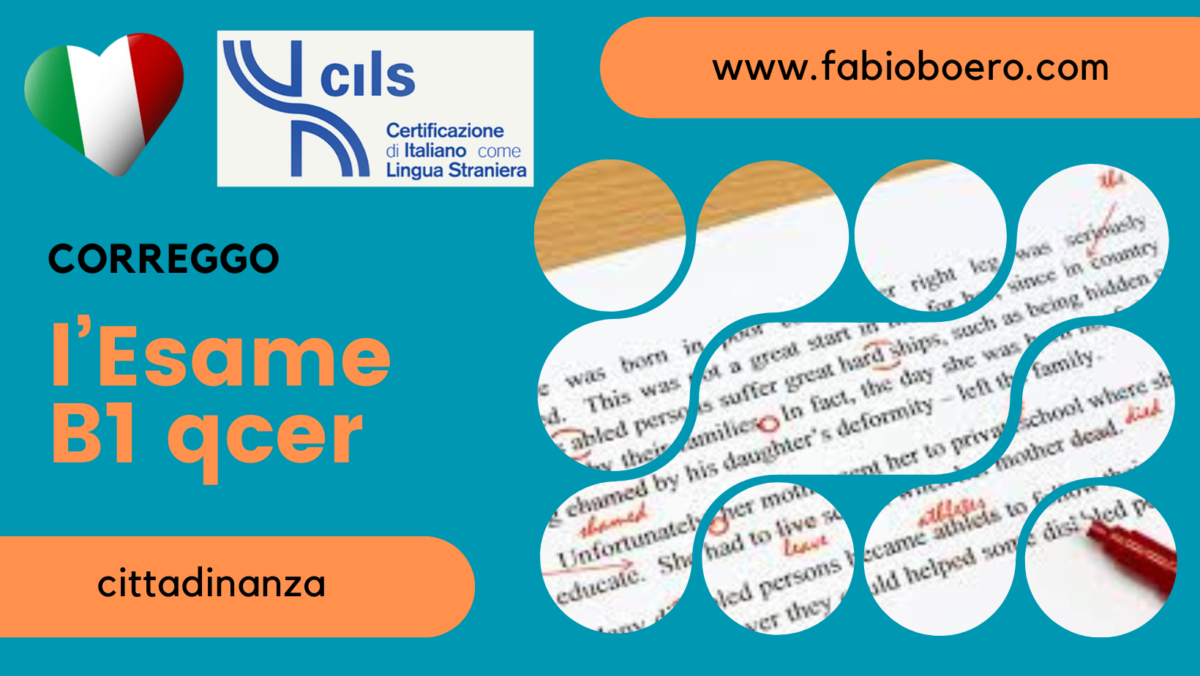 Correzione esame B1 Qcer cittadinanza CILS