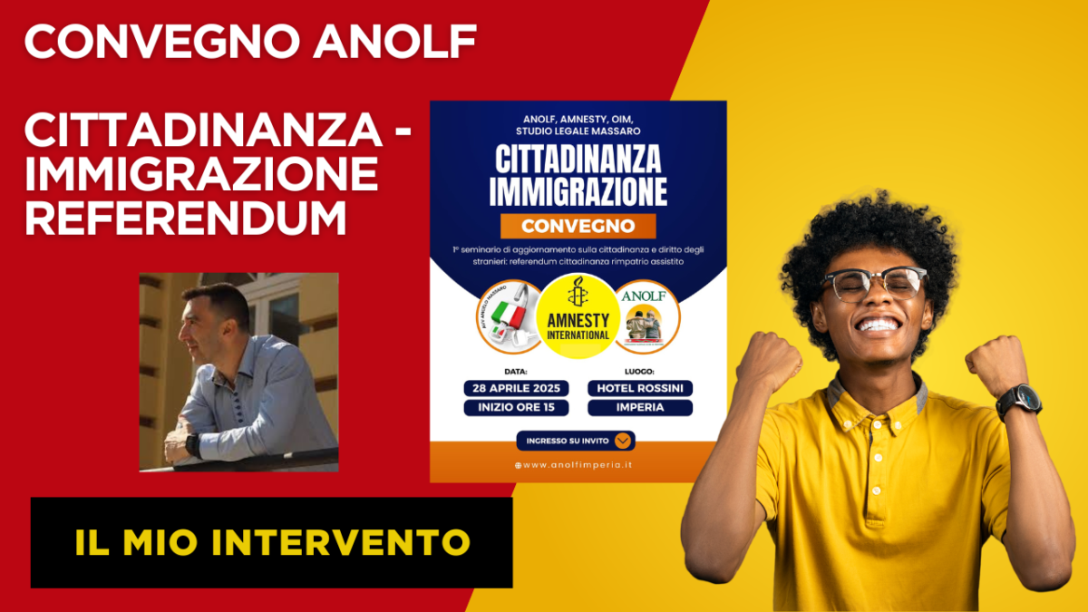 Convegno Anolf – CISL – Cittadinanza, Referendum e diritto dell’immigrazione