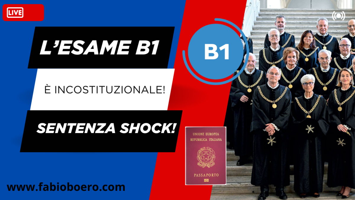 Il test di italiano B1 richiesto per la cittadinanza è incostituzionale!